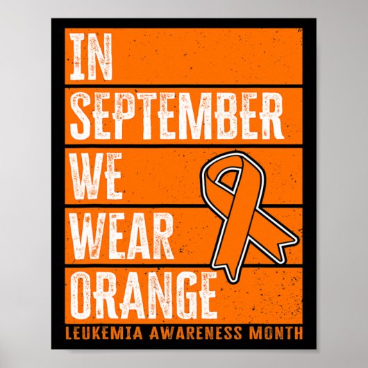 In september Draag we Oranje bewustwording van leu Poster (Voorkant)