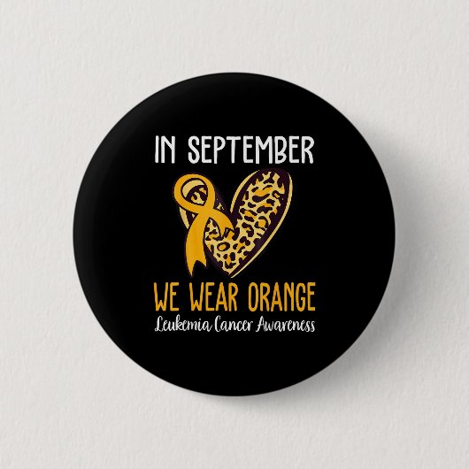 In september Draag we Oranje leukemie kankerwaren Ronde Button 5,7 Cm (Voorkant)