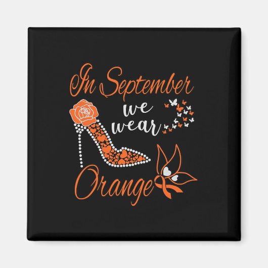 In september Draag we Oranje leukemiebewustmakings Magneet (Voorkant)