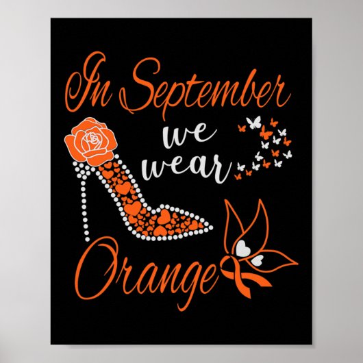 In september Draag we Oranje leukemiebewustmakings Poster (Voorkant)