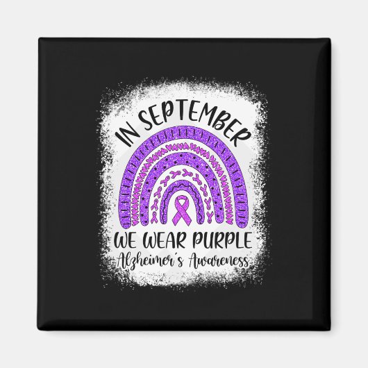In september Draag we Paarse Alzheimerheimer Award Magneet (Voorkant)