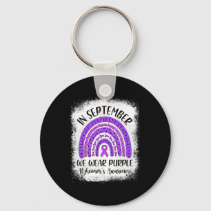 In september Draag we Paarse Alzheimerheimer Award Sleutelhanger