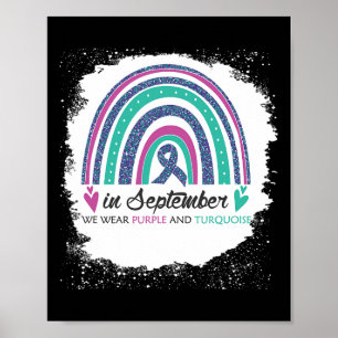 In september Draag we Paarse en Blauwgroen bleekmi Poster