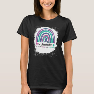 In september Draag we Paarse en Blauwgroen bloedba T-shirt