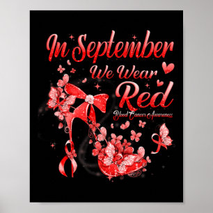 In september Draag we rode vlinder bloedkanker AW Poster