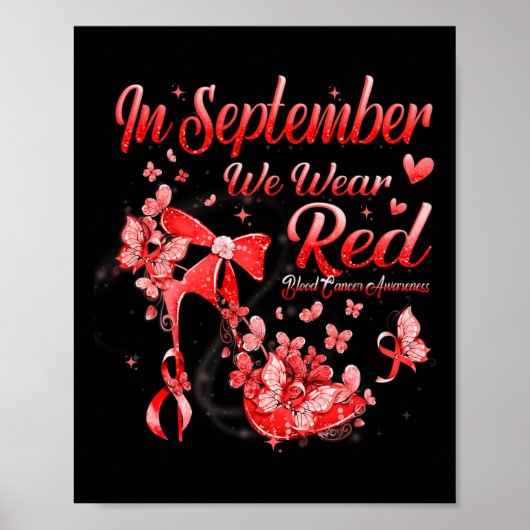 In september Draag we rode vlinder bloedkanker AW Poster (Voorkant)