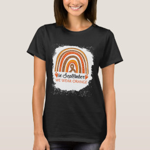 In september Draag we Sinaasappel gebleekte regenb T-shirt