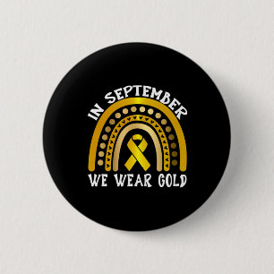 In september Draag we Yellow Childhood Cancer Star Ronde Button 5,7 Cm