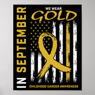 In September dragen we goud Kinderkanker Bewustzij Poster