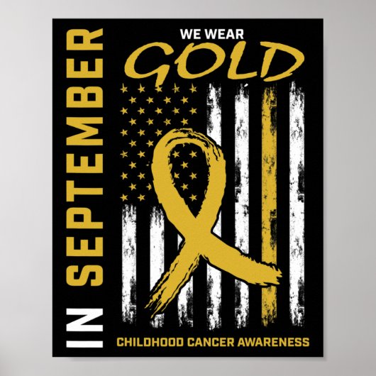 In September dragen we goud Kinderkanker Bewustzij Poster (Voorkant)