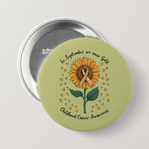In September dragen we goud Kinderkanker Bewustzij Ronde Button 7,6 Cm
