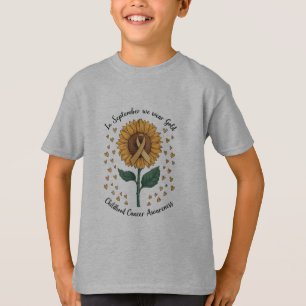 In September dragen we goud Kinderkanker Bewustzij T-shirt