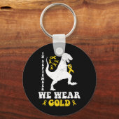 In september dragen we goud Trex kinderkanker Sleutelhanger (Voorkant)
