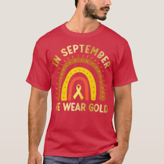 In September dragen we gouden regenboog kinderkank T-shirt