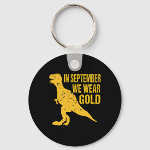 In september dragen we gouden Trex kinderkanker be Sleutelhanger