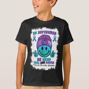 In September dragen we het lichtblauw paarse lint  T-shirt