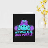 In September dragen we turkoois en paars om zelfmo Kaart (Gele Bloem)