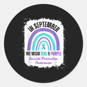 In September dragen we turkoois paars voor suïcide Ronde Sticker