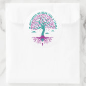 In september dragen we turquoise en paars voor gee ronde sticker (Tas)