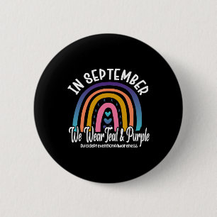 In september hebben we Blauwgroen en Paarse zelfmo Ronde Button 5,7 Cm