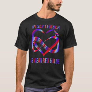 In september hebben we een rode en blauwe randappa t-shirt