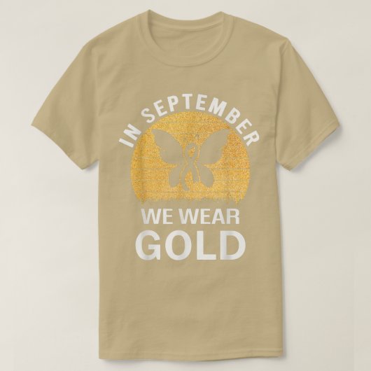 In september hebben we Gold Childhood Cacner Aware T-shirt (Design voorkant)