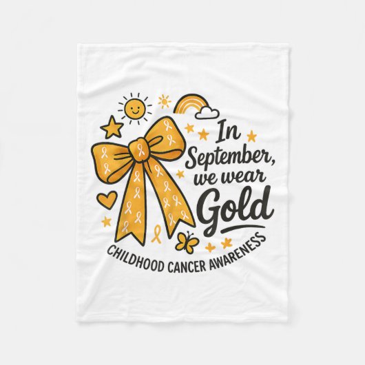 In september hebben we Gold Childhood Cancer Aware Fleece Deken (Voorkant)