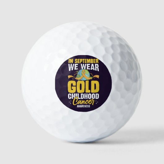 In september hebben we Gold Childhood Cancer Aware Golfballen (Voorkant)