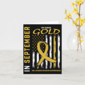 In september hebben we Gold Childhood Cancer Aware Kaart (Gele Bloem)