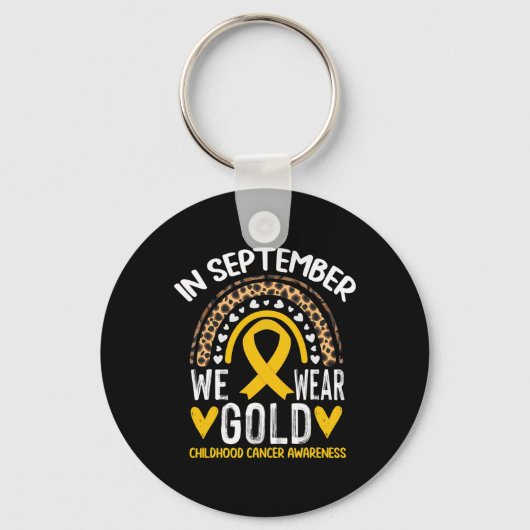 In september hebben we Gold Childhood Cancer Aware Sleutelhanger (Voorkant)