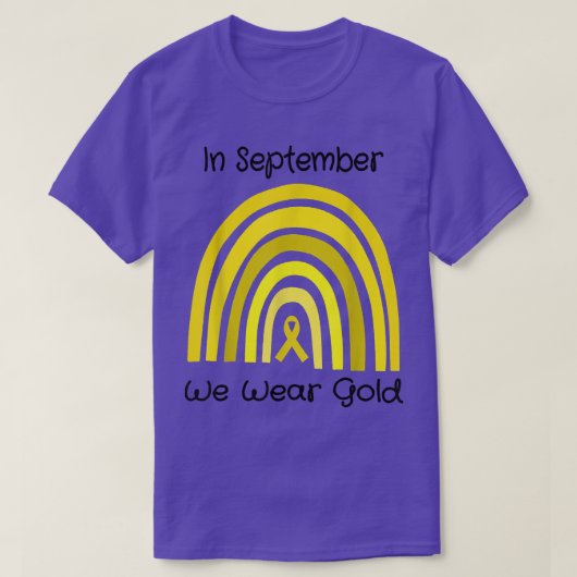 In september hebben we Gold Childhood Cancer Aware T-shirt (Design voorkant)