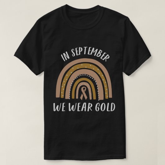 In september hebben we Gold Childhood Cancer Aware T-shirt (Design voorkant)