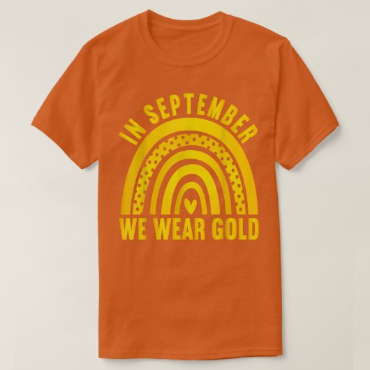 In september hebben we Gold Childhood Cancer Aware T-shirt (Design voorkant)