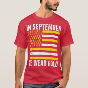 In september hebben we Gold Childhood Cancer Aware T-shirt