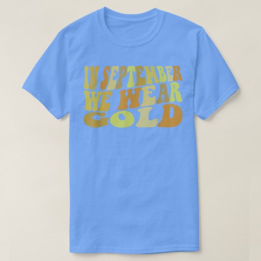 In september hebben we Gold Childhood Cancer Aware T-shirt (Design voorkant)