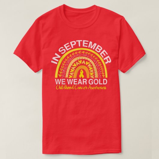 In september hebben we Gold Childhood Cancer Aware T-shirt (Design voorkant)