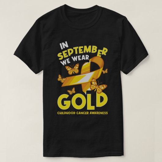 In september hebben we Gold Childhood Cancer Aware T-shirt (Design voorkant)
