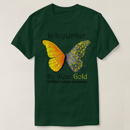 In september hebben we Gold Childhood Cancer Aware T-shirt (Design voorkant)