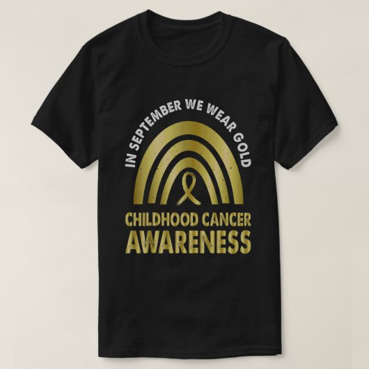 In september hebben we Gold Childhood Cancer Aware T-shirt (Design voorkant)