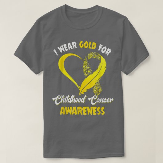 In september hebben we Gold Childhood Cancer Aware T-shirt (Design voorkant)