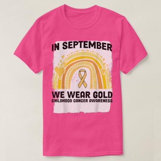 In september hebben we Gold Childhood Cancer Aware T-shirt (Design voorkant)