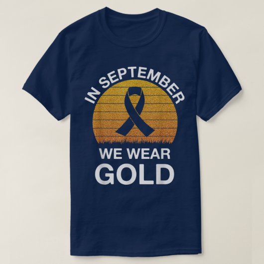 In september hebben we Gold Childhood Cancer Aware T-shirt (Design voorkant)