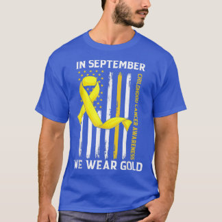 In september hebben we Gold Childhood Cancer Aware T-shirt