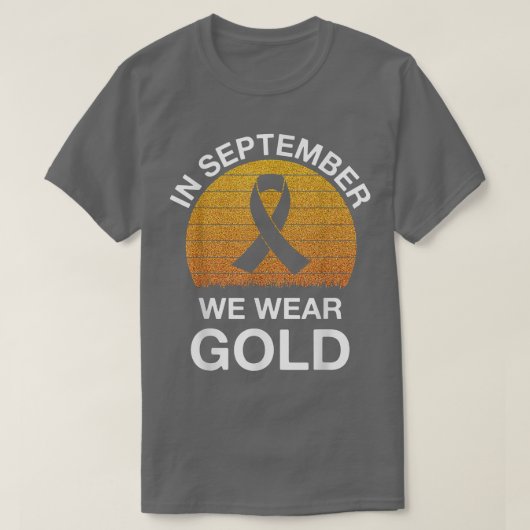In september hebben we Gold Childhood Cancer Aware T-shirt (Design voorkant)
