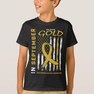 In september hebben we Gold Childhood Cancer Aware T-shirt