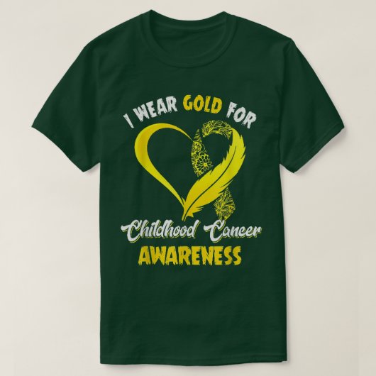 In september hebben we Gold Childhood Cancer Aware T-shirt (Design voorkant)