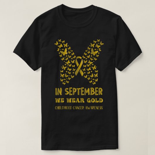 In september hebben we Gold Childhood Cancer Aware T-shirt (Design voorkant)