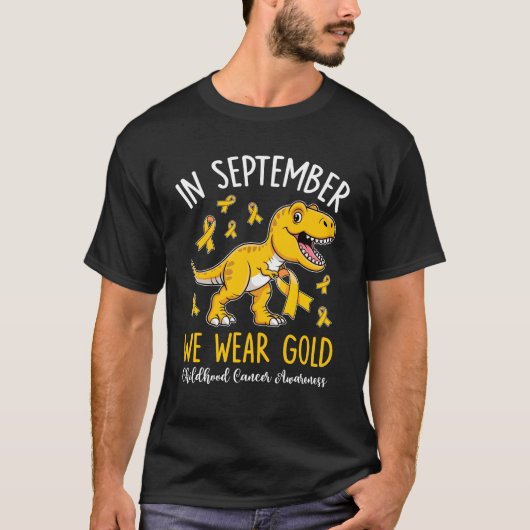In september hebben we Gold Childhood Cancer Aware T-shirt (Voorkant)
