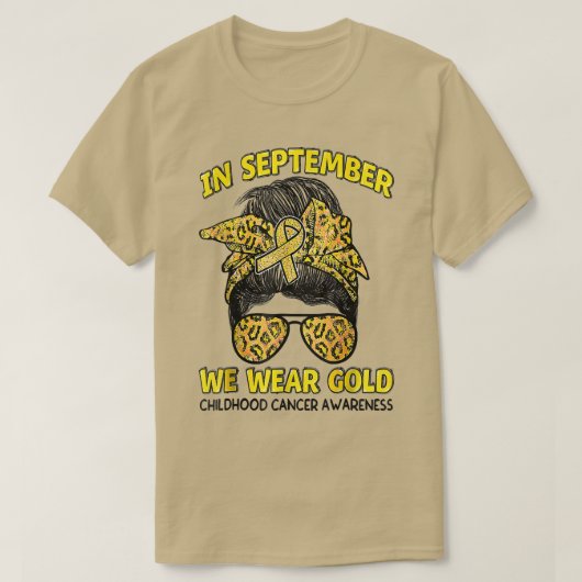 In september hebben we Gold Childhood Cancer Aware T-shirt (Design voorkant)