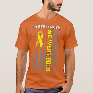 In september hebben we Gold Childhood Cancer Aware T-shirt